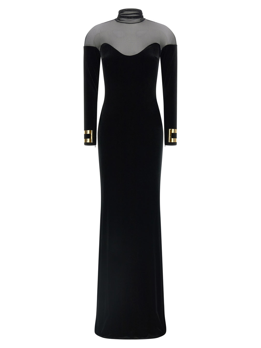 Elisabetta Franchi Black Polyester Long Dress