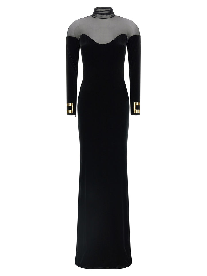Elisabetta Franchi Black Polyester Long Dress