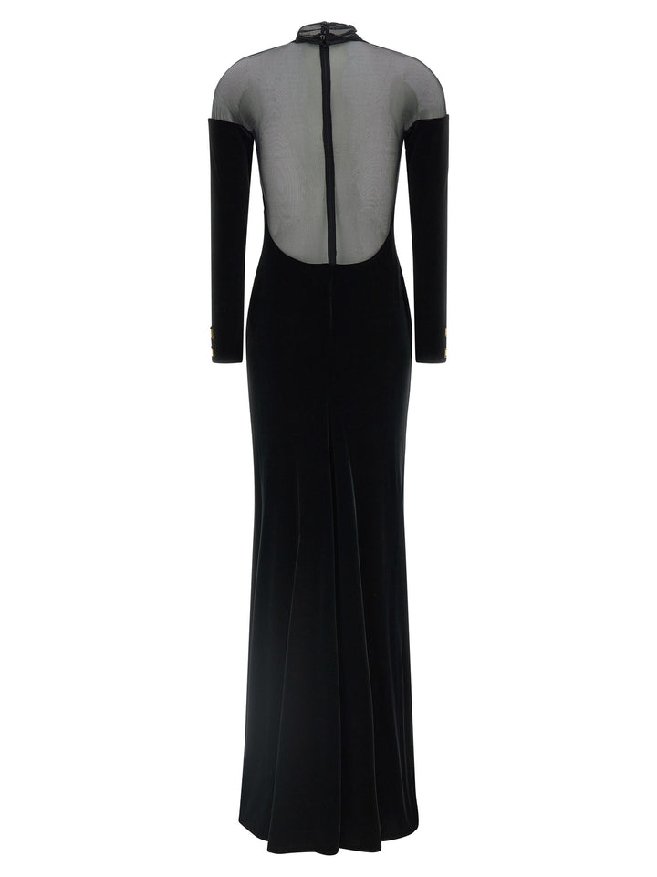 Elisabetta Franchi Black Polyester Long Dress