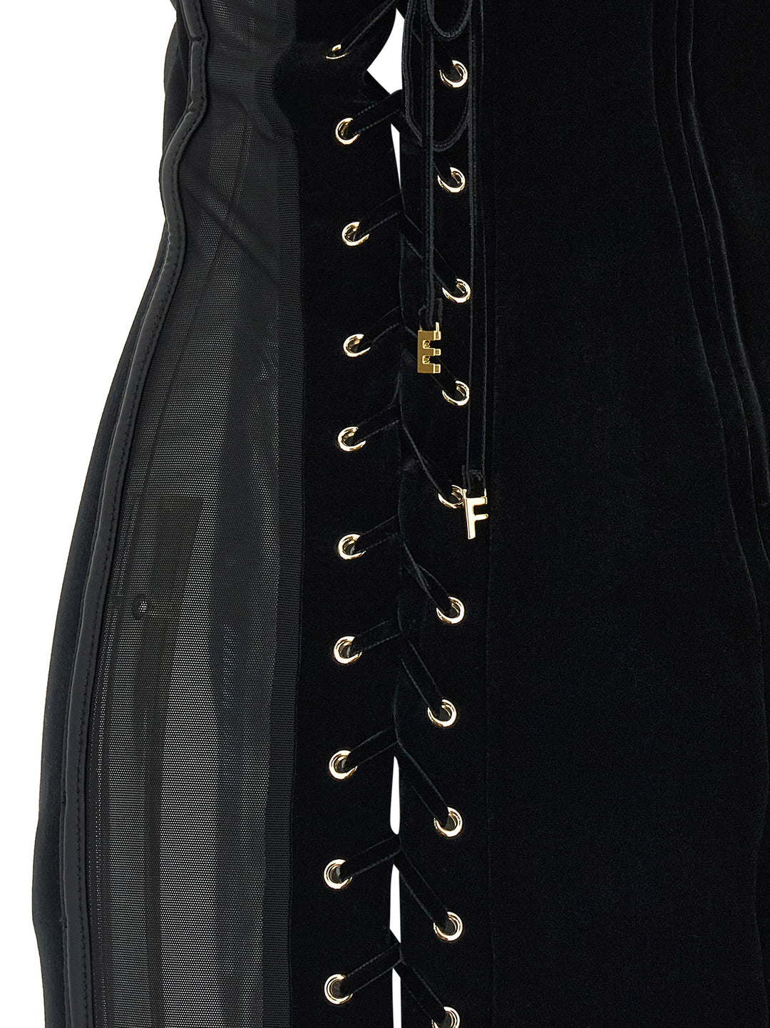 Elisabetta Franchi Black Polyester Short Dress