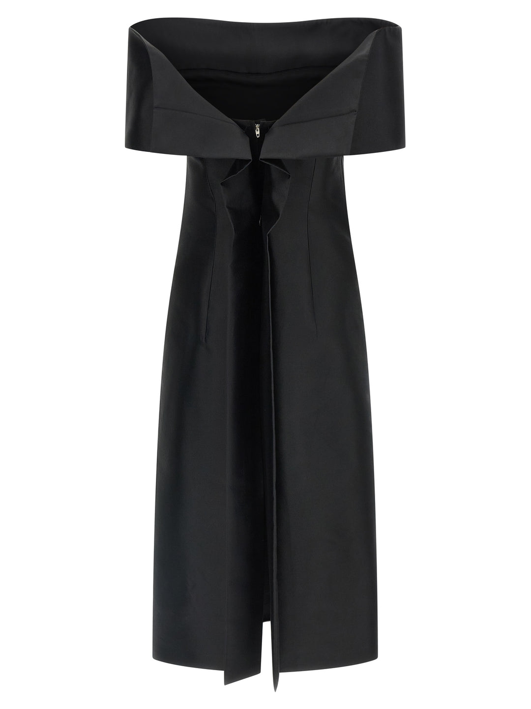 Jil Sander Black Silk Midi Dress
