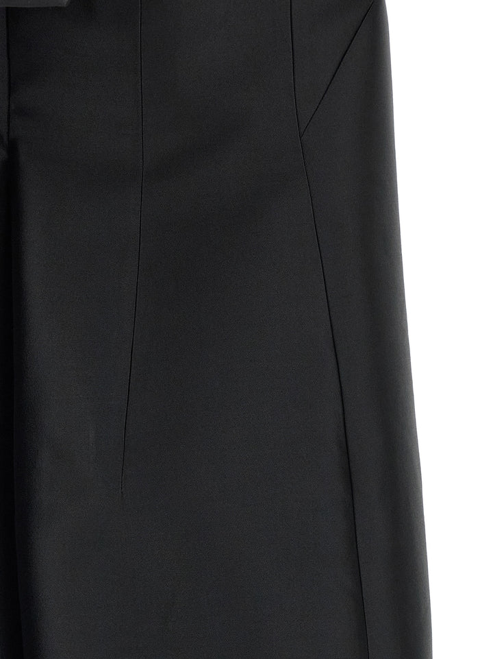 Jil Sander Black Silk Midi Dress