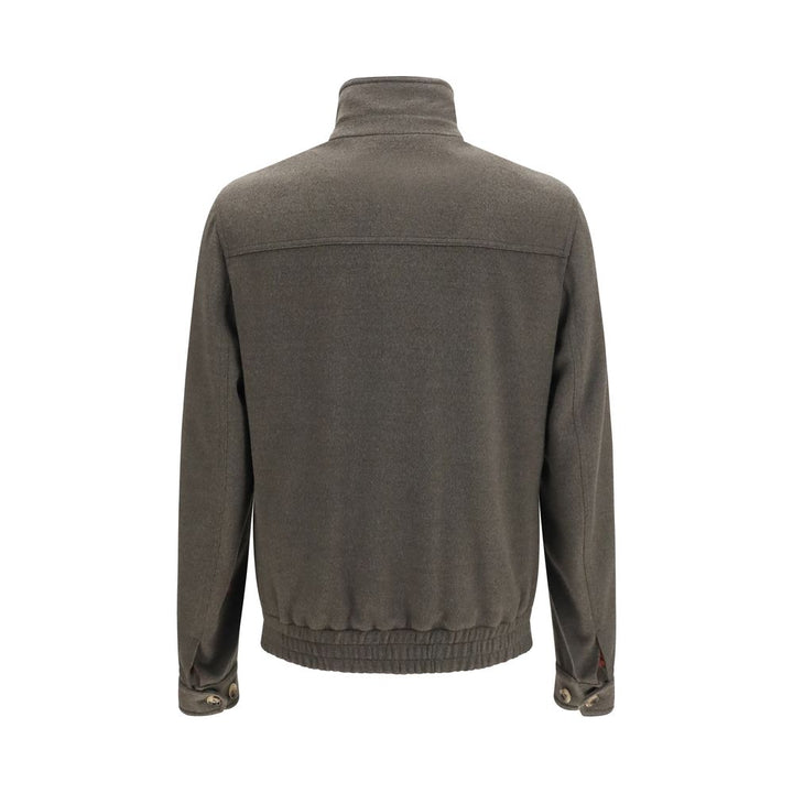 Brunello Cucinelli Gray Wool Oves Aries Full-Length Jacket