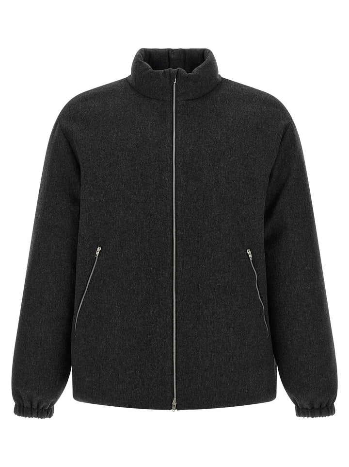 Jil Sander Gray Wool Full-Length Jacket