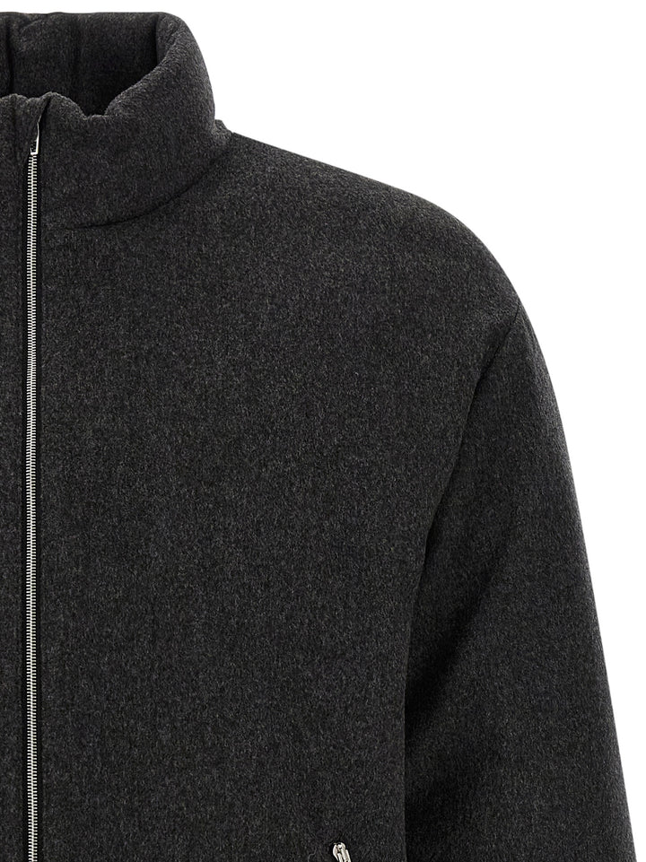 Jil Sander Gray Wool Full-Length Jacket