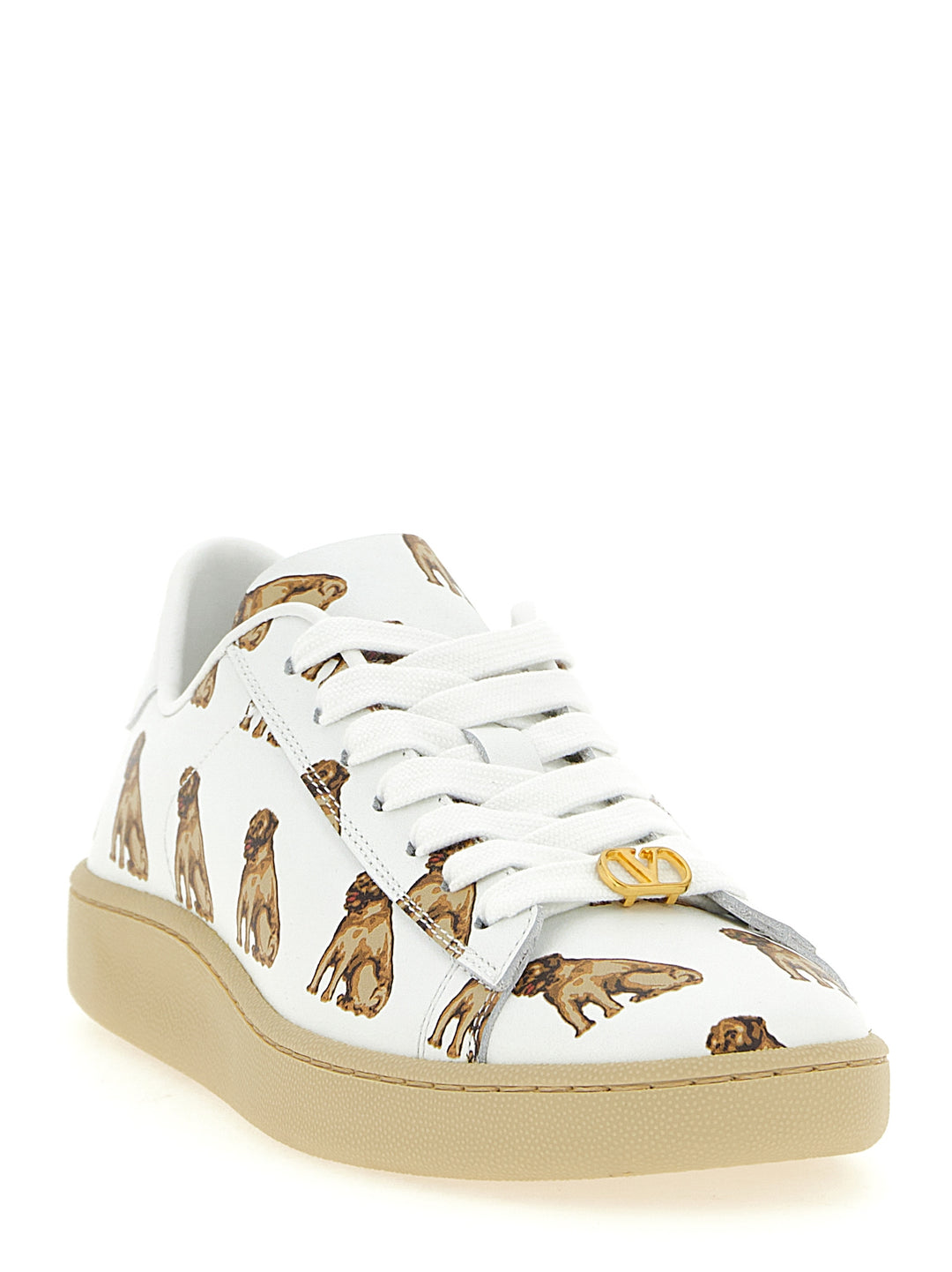 Valentino Garavani White Calfskin Low Top Sneakers