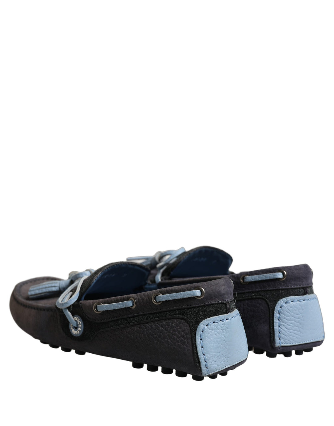 Dolce & Gabbana Navy Blue Suede Leather Tassel Loafers Shoes