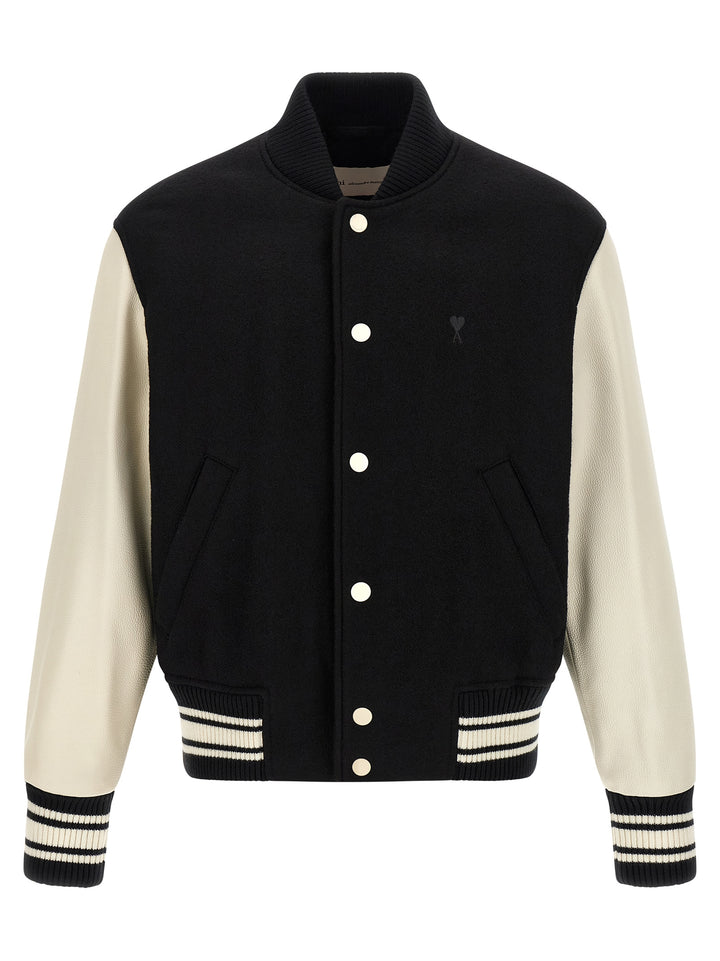 Ami Paris Bicolor Virgin Wool Bomber