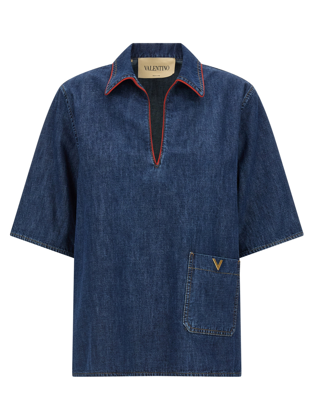 Valentino Garavani Blue Cotton Blouse