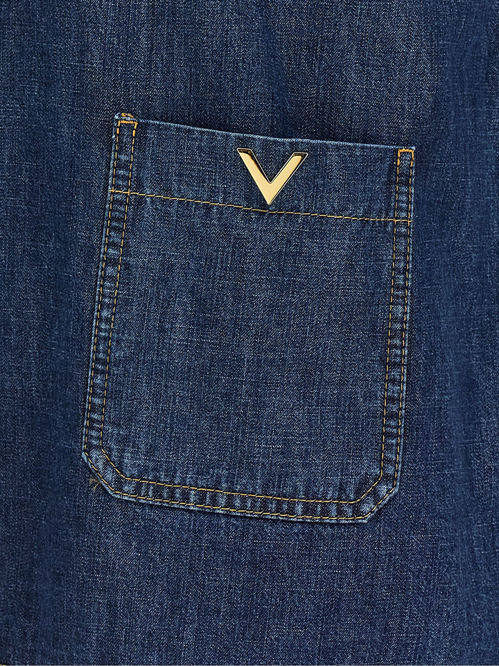 Valentino Garavani Blue Cotton Blouse