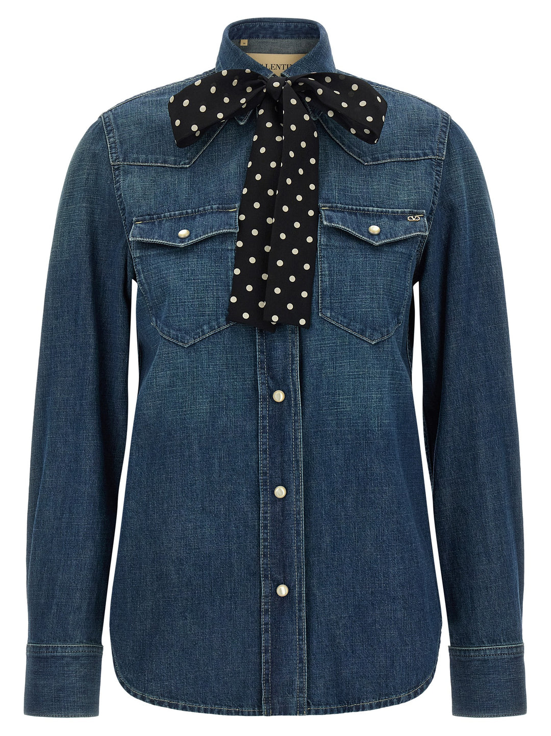 Valentino Garavani Blue Cotton Blouse