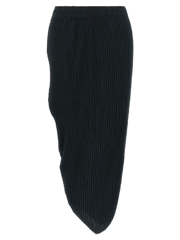 Issey Miyake Blue Polyester Midi Skirt