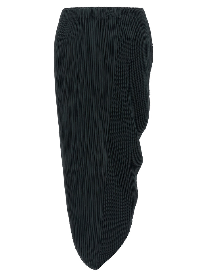 Issey Miyake Blue Polyester Midi Skirt
