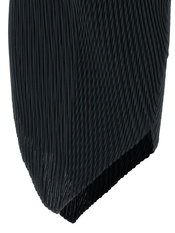Issey Miyake Blue Polyester Midi Skirt
