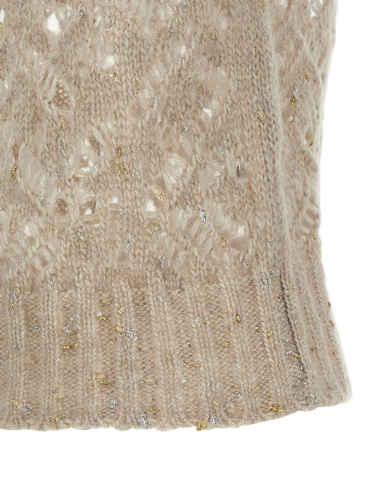 Max Mara Beige Alpaca Leather Sleeveless Jacket