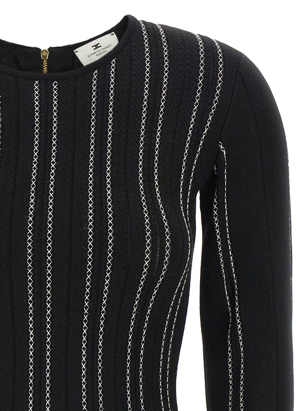 Elisabetta Franchi Black Viscose Short Dress