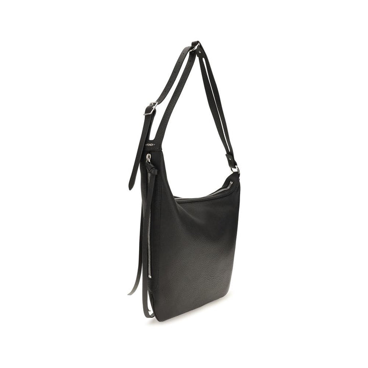 Fendi Black Calf Leather Bos Taurus Shoulder Bag