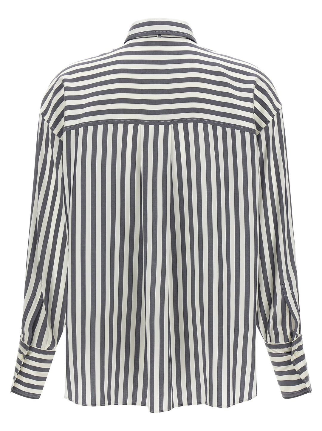 Brunello Cucinelli Gray Silk Blouse