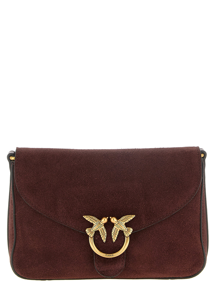 PINKO Bordeaux Calfskin Crossbody Bag