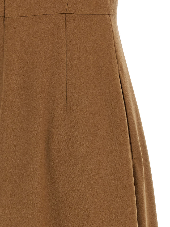 Max Mara Brown Wool Midi Dress