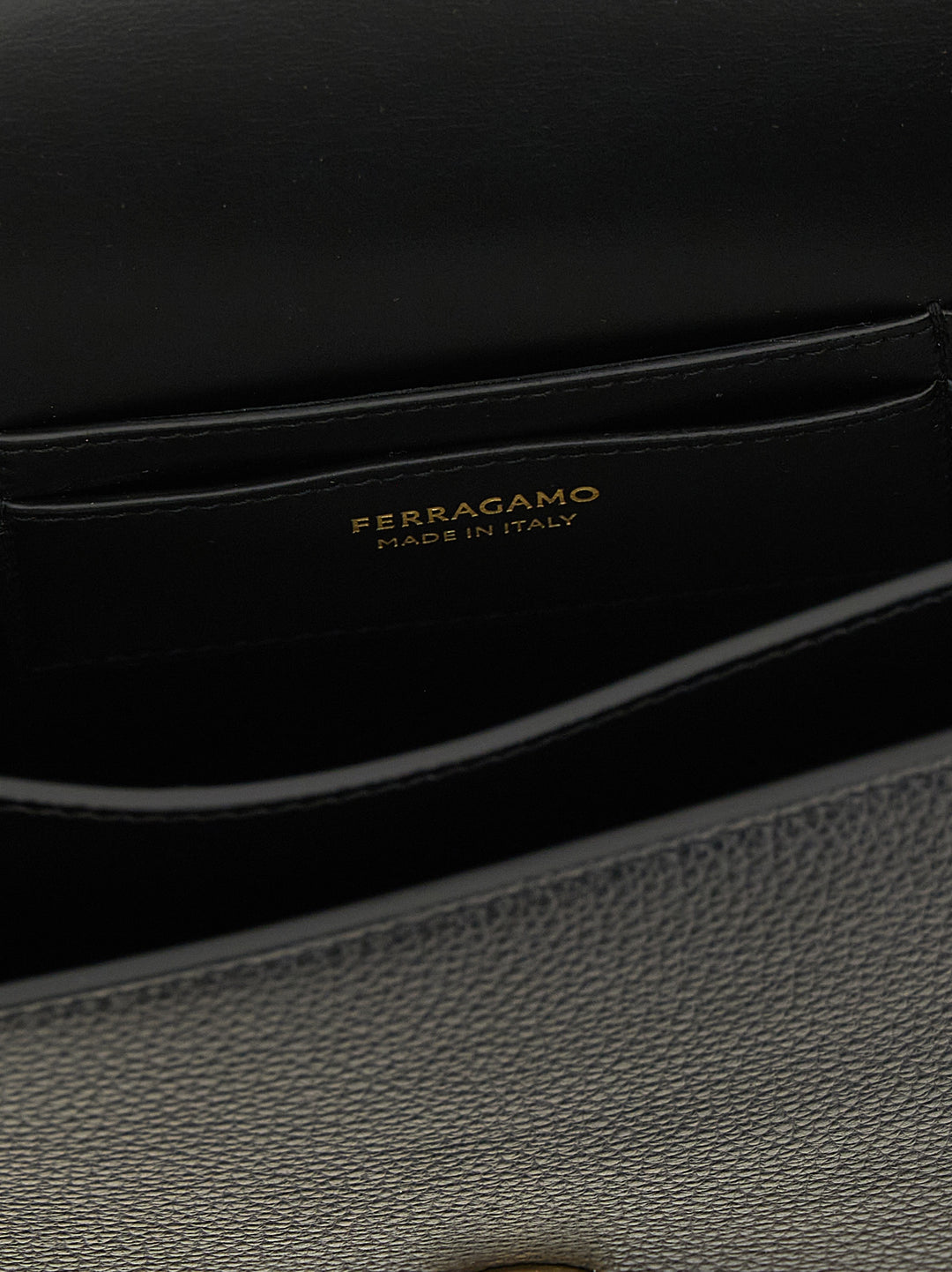 Ferragamo Black Calfskin Crossbody Bag