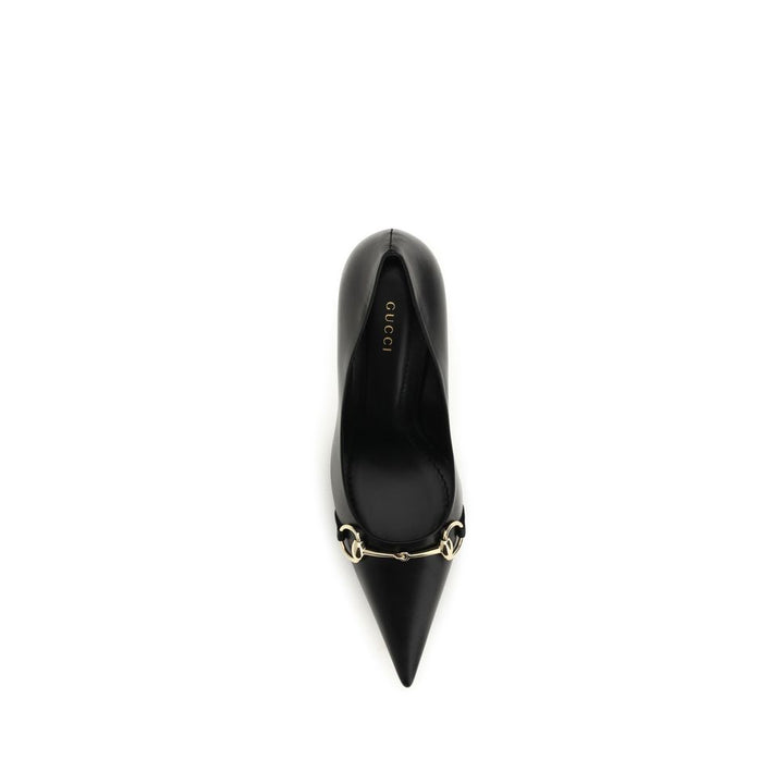 Gucci Black Calf Leather Bos Taurus High Heel Pumps