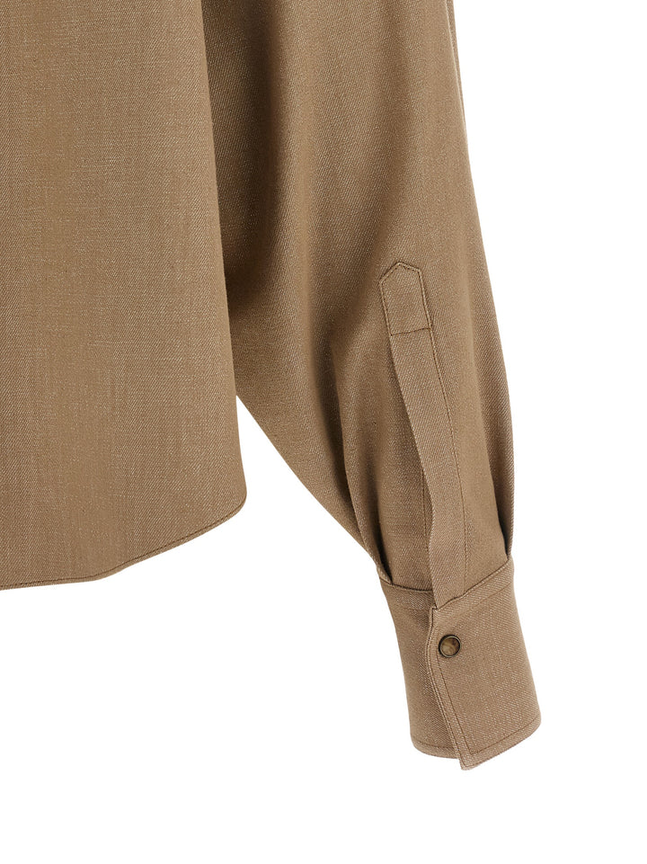 Brunello Cucinelli Beige Cotton Blouse