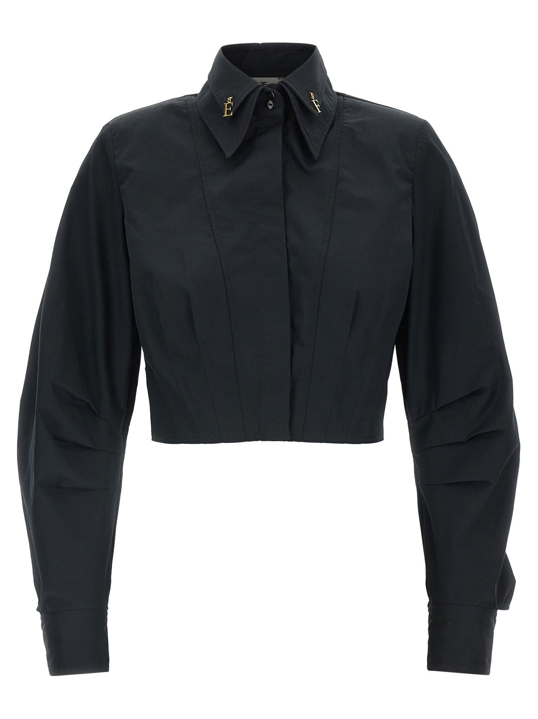 Elisabetta Franchi Black Cotton Blouse