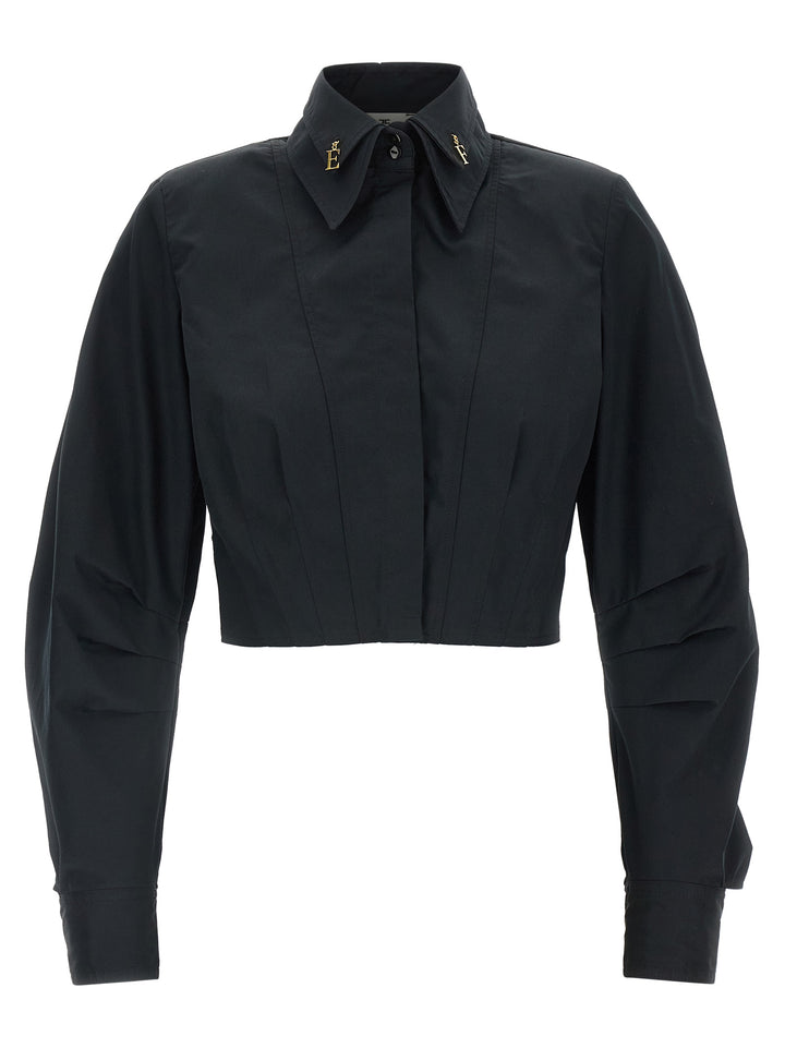 Elisabetta Franchi Black Cotton Blouse