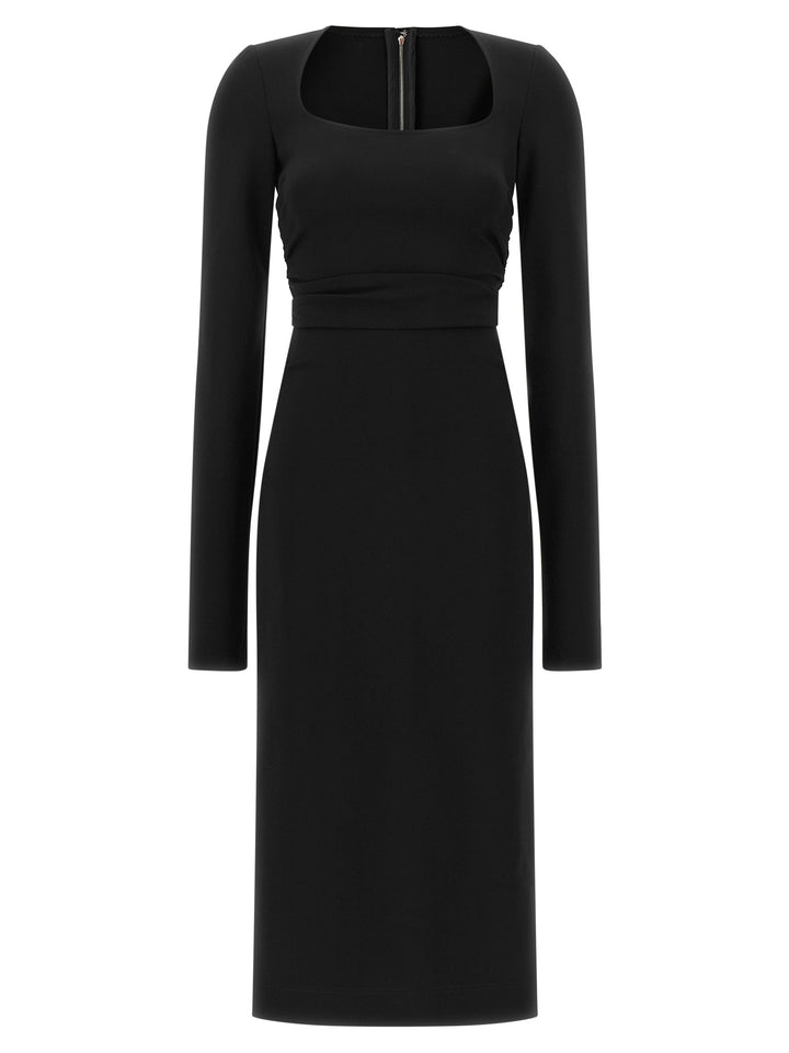 Dolce & Gabbana Black Viscose Midi Dress