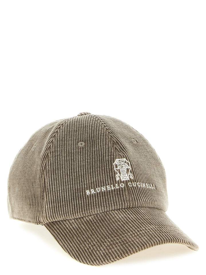 Brunello Cucinelli Gray Cotton Cap (Baseball Hat)