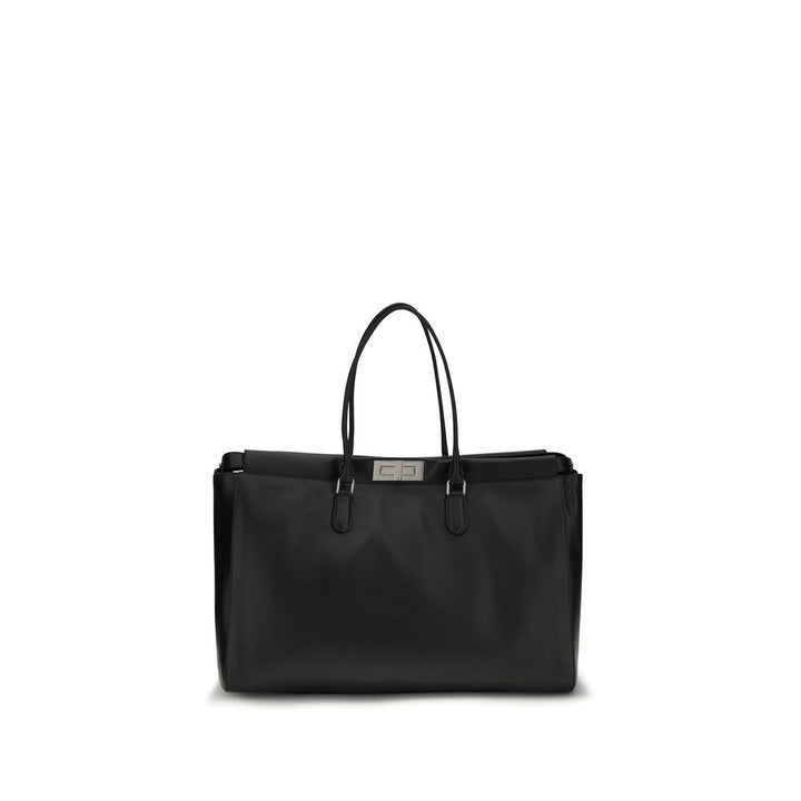 Fendi Black Calf Leather Bos Taurus Handbag