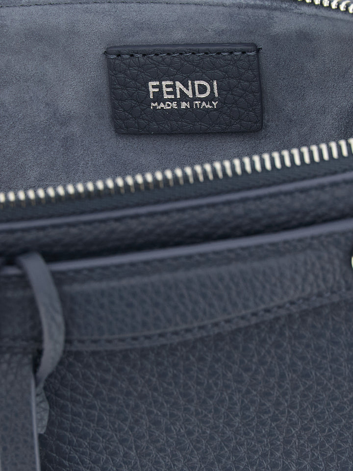 Fendi Blue Calfskin Clutch Bag