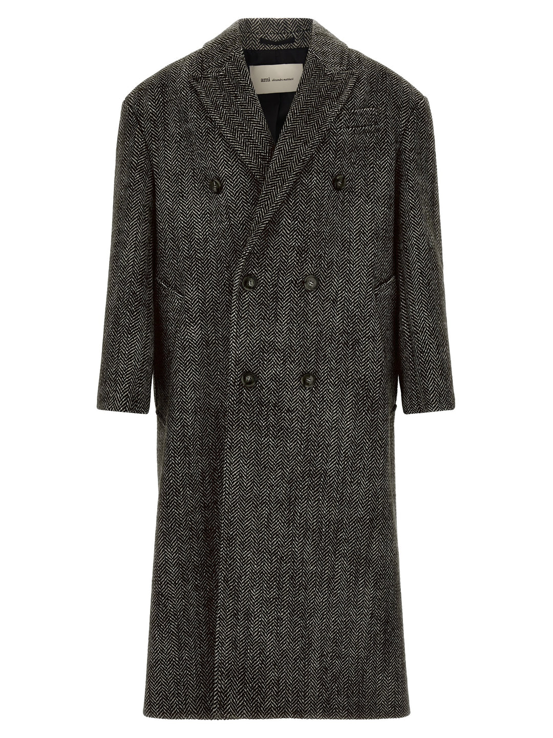 Ami Paris Black Virgin Wool Coat