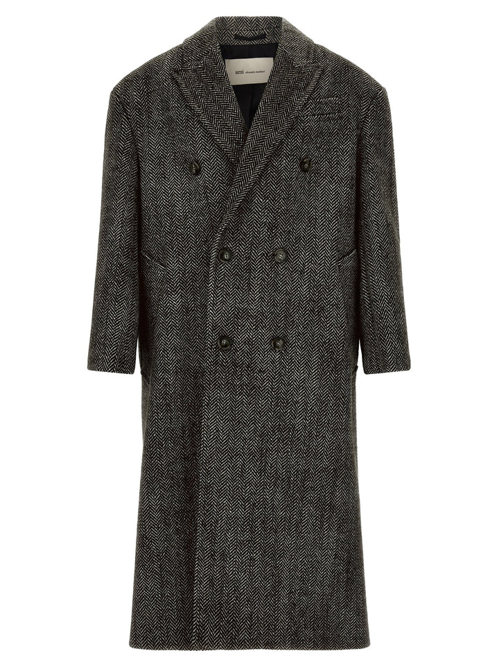 Ami Paris Black Virgin Wool Coat