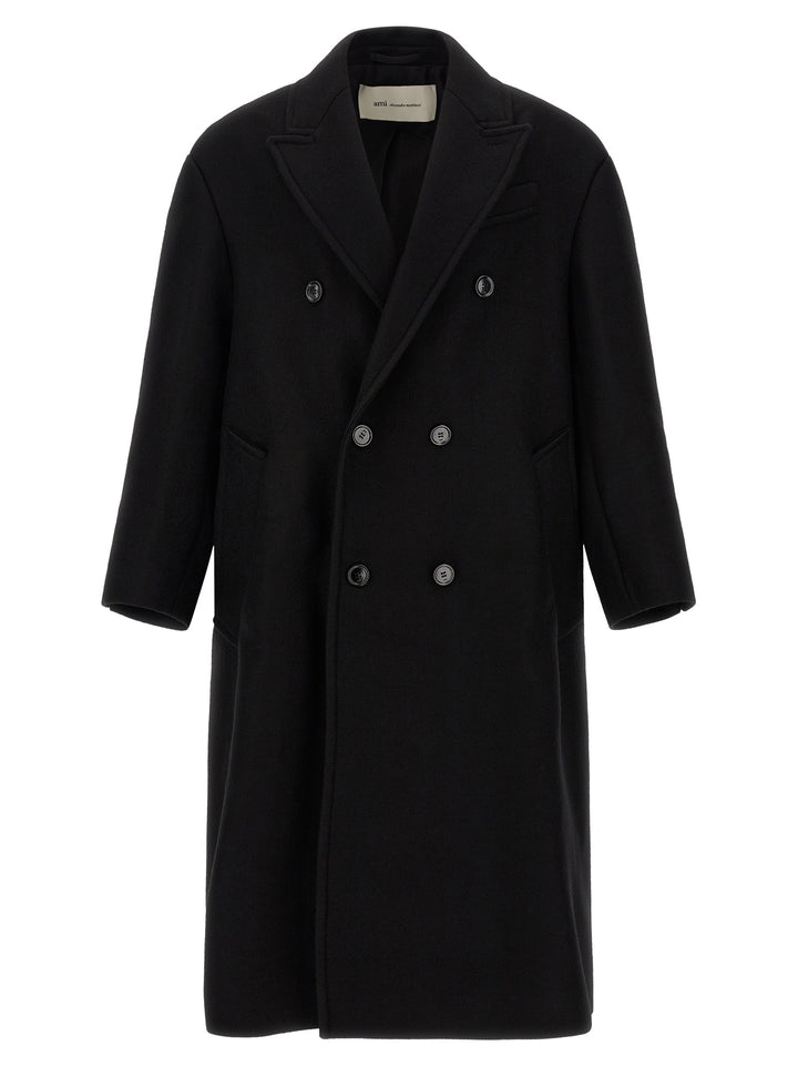 Ami Paris Black Wool Coat