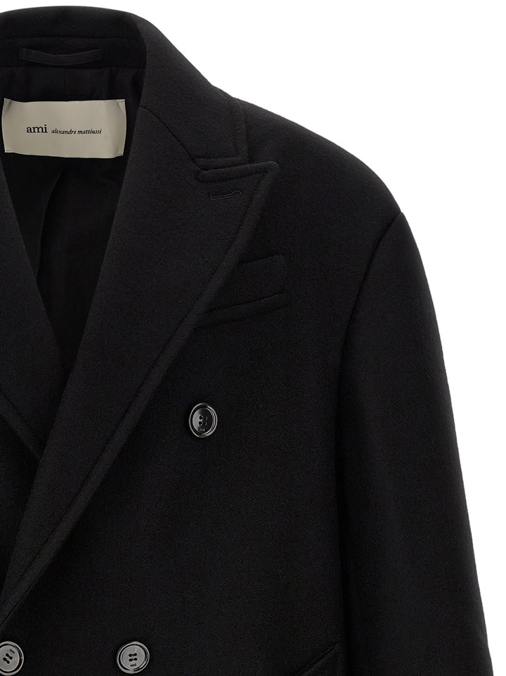 Ami Paris Black Wool Coat