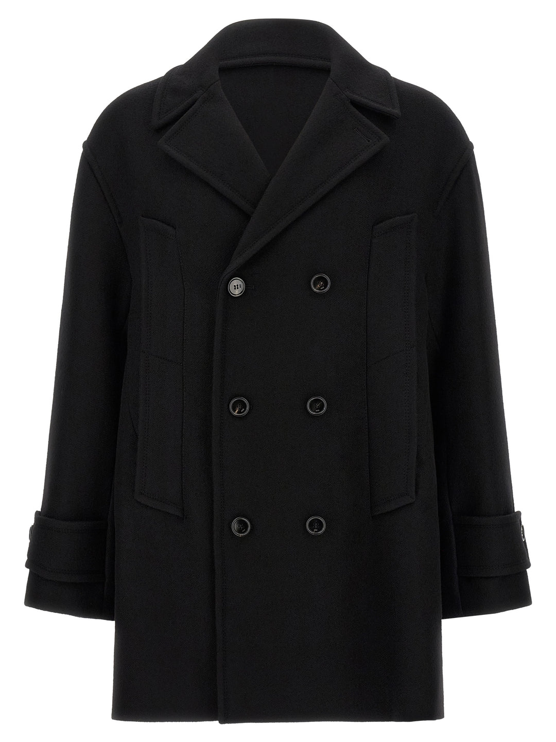Ami Paris Black Virgin Wool Coat