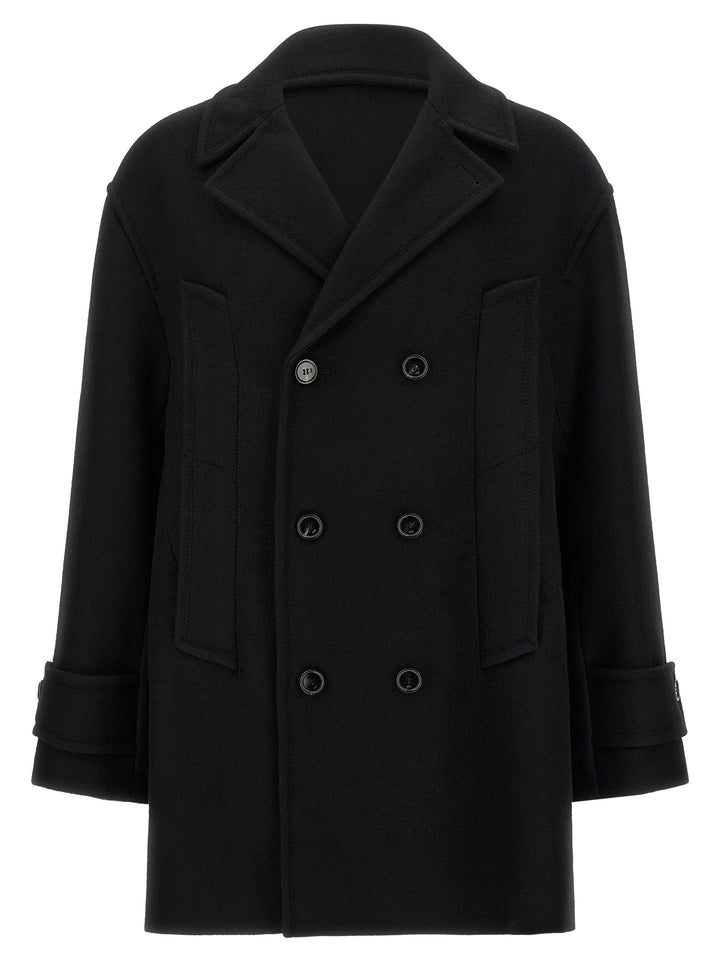 Ami Paris Black Virgin Wool Coat