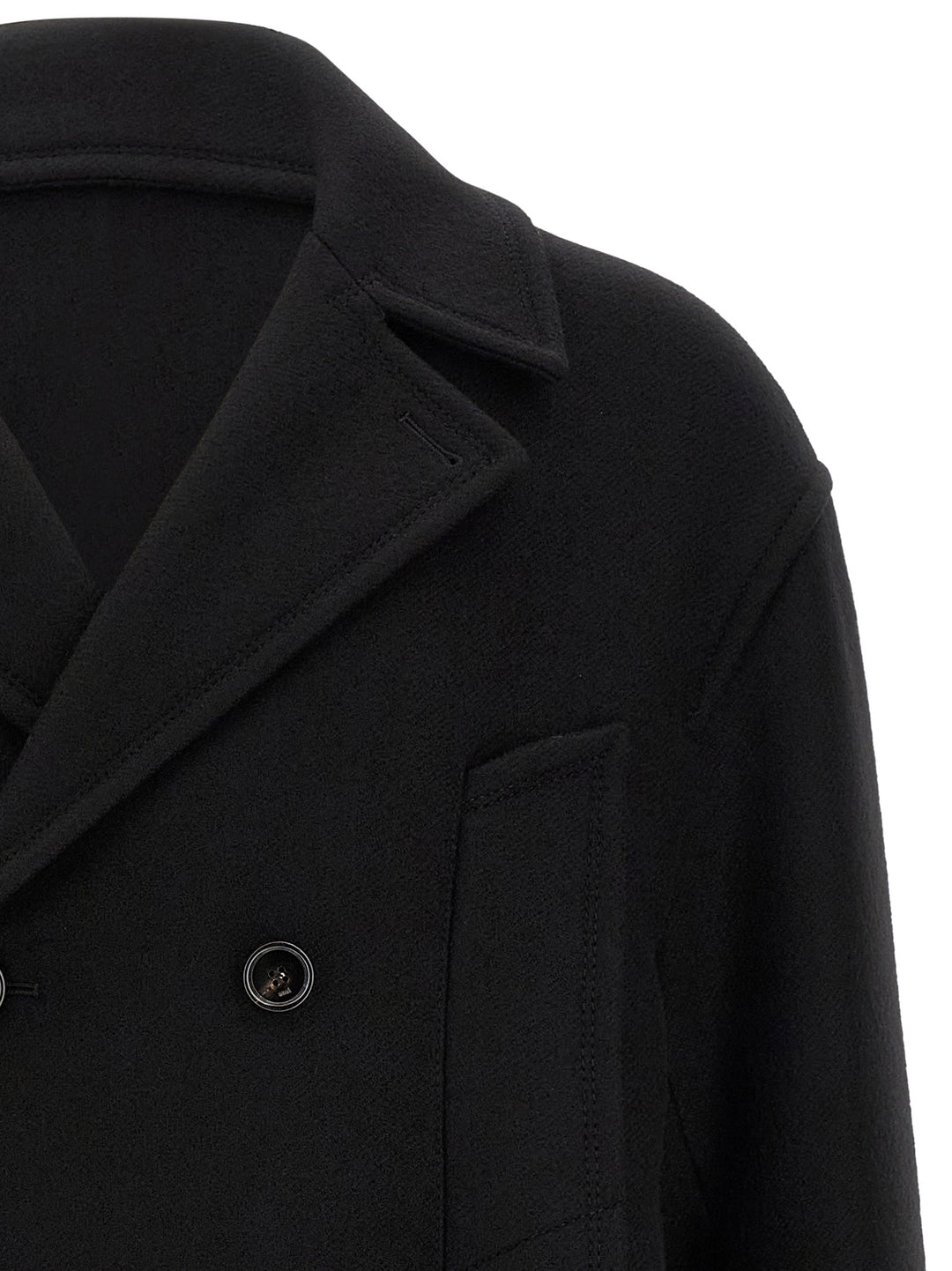 Ami Paris Black Virgin Wool Coat