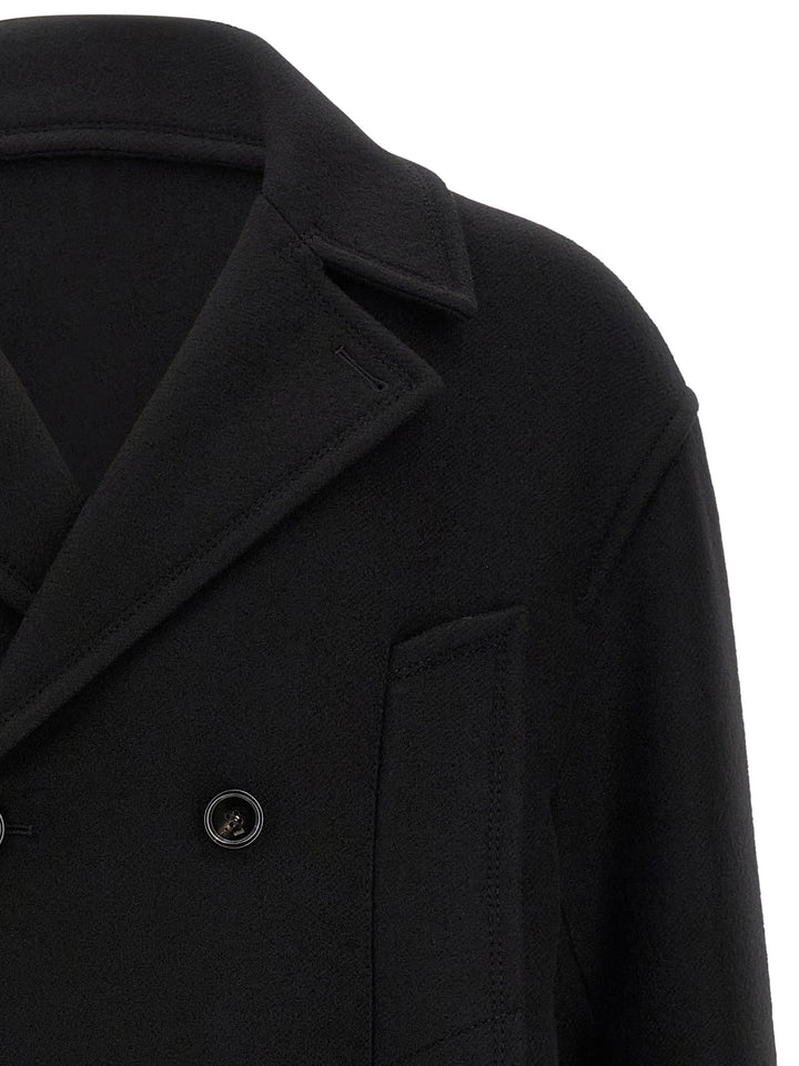 Ami Paris Black Virgin Wool Coat
