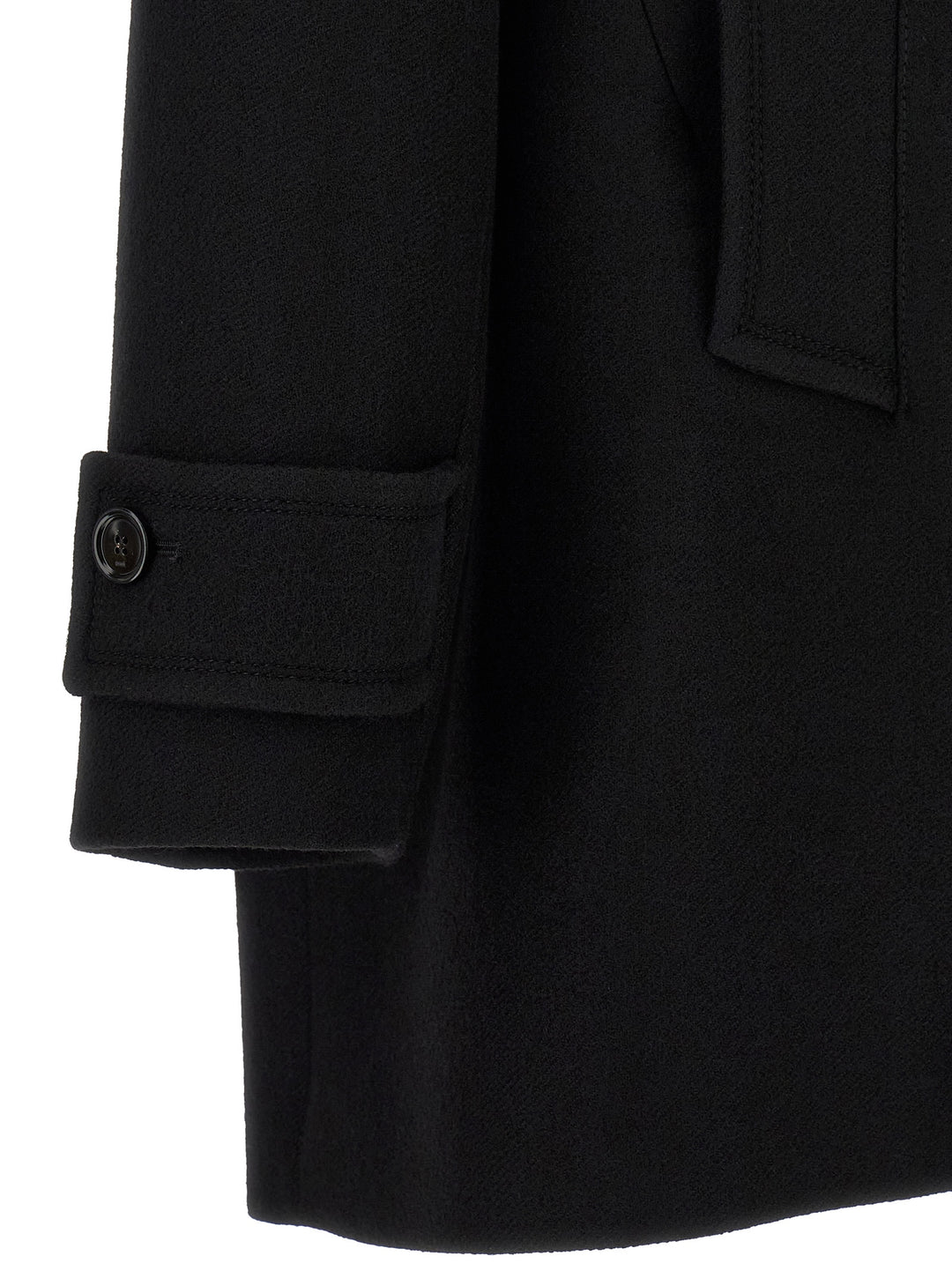 Ami Paris Black Virgin Wool Coat