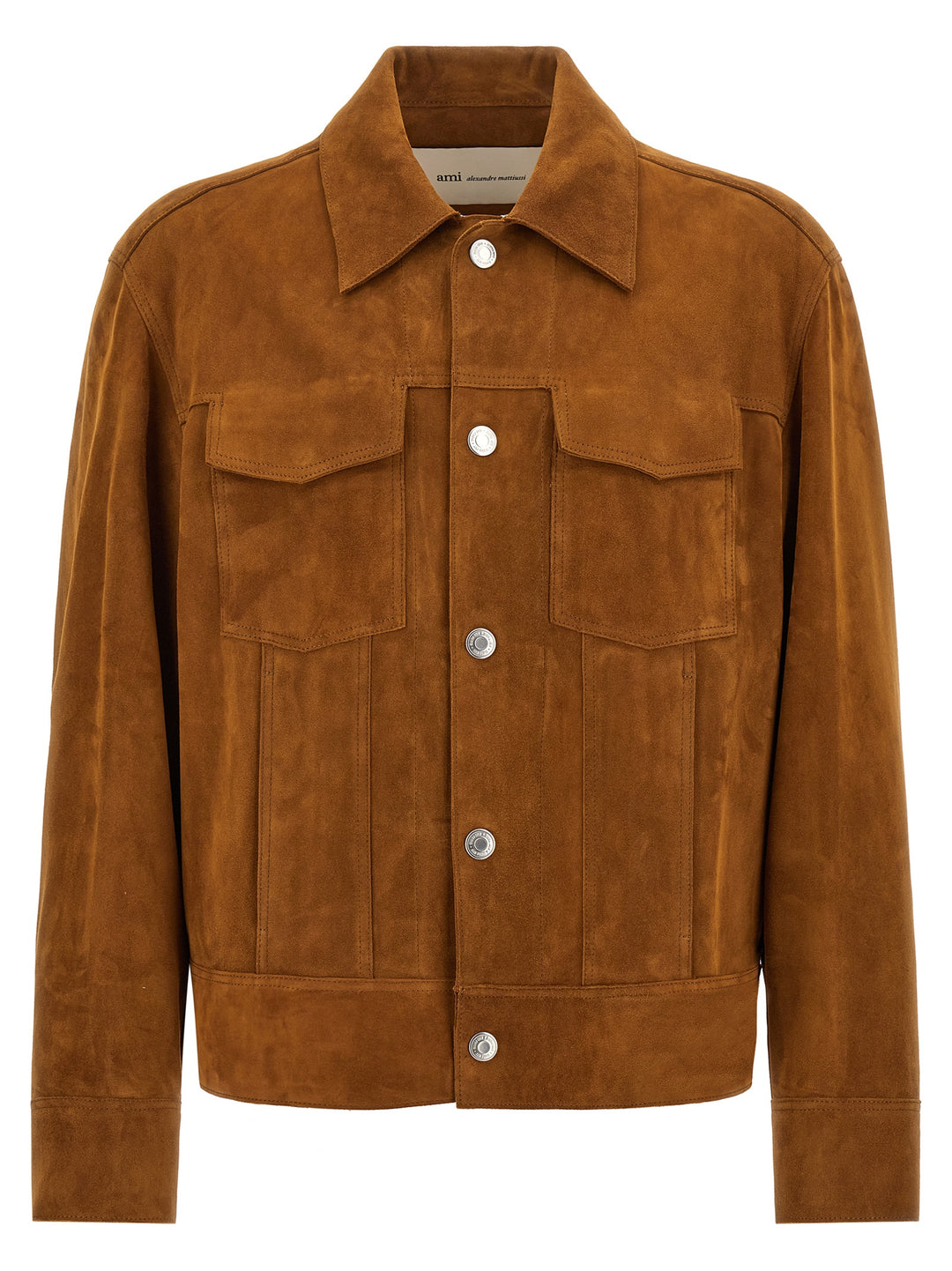 Ami Paris Brown Goatskin Leather Jacket