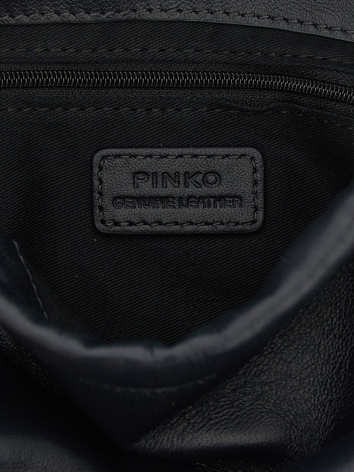 PINKO Blue Lambskin Shoulder Bag