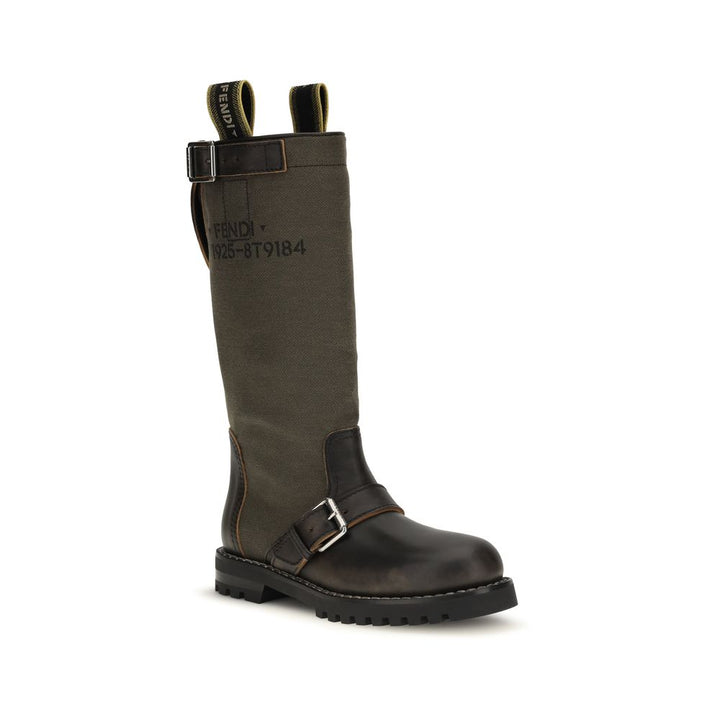 Fendi Bicolor Cotton Boots