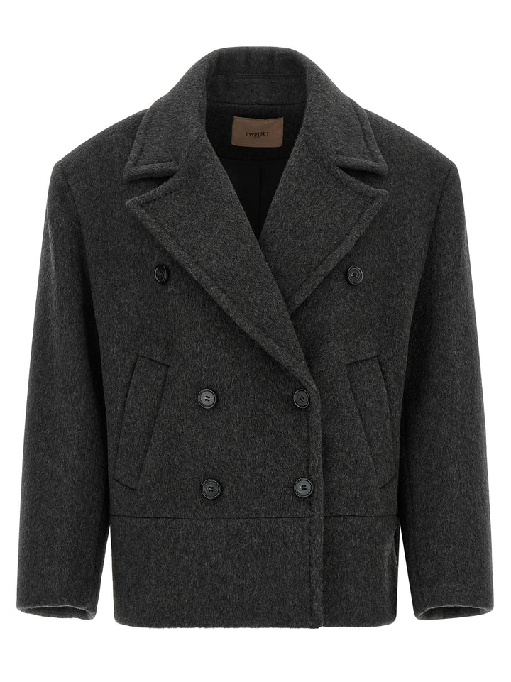Twinset Gray Wool Coat