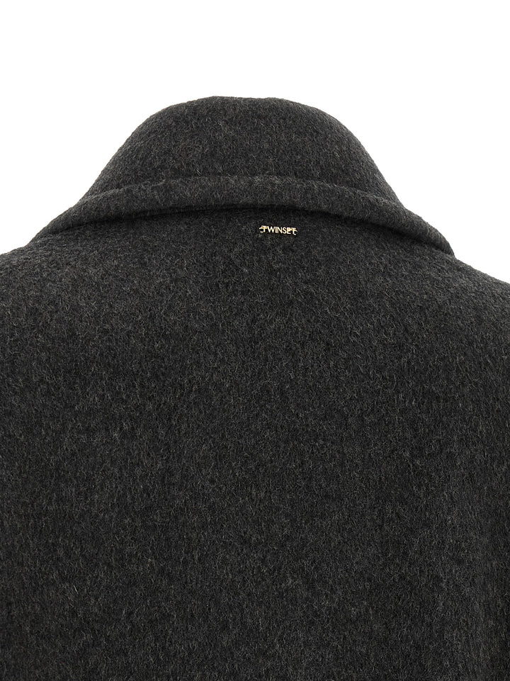 Twinset Gray Wool Coat