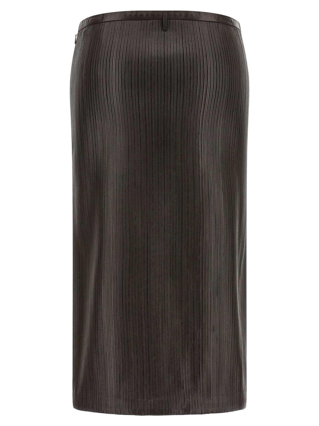 Tom Ford Brown Lamb Leather Midi Skirt