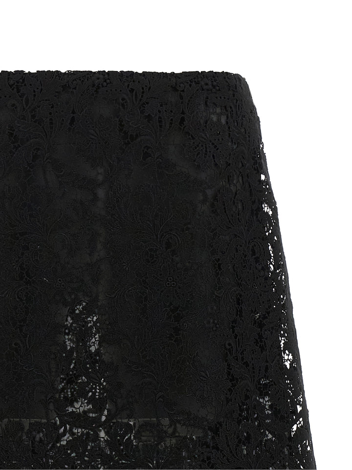 Fendi Black Cotton Midi Skirt