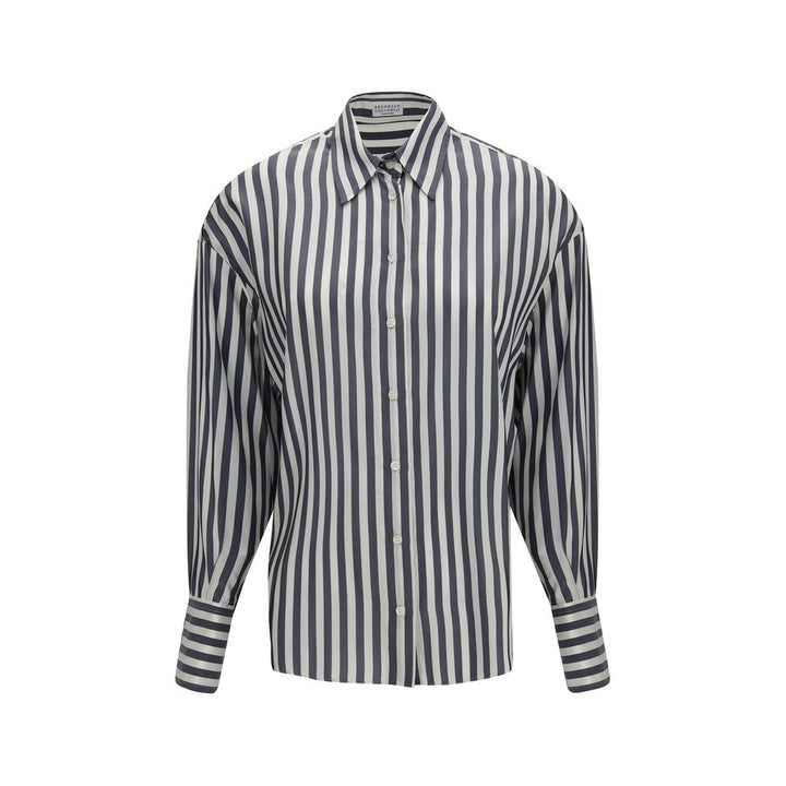 Brunello Cucinelli Multicolor Silk Pattern Shirt
